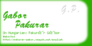 gabor pakurar business card